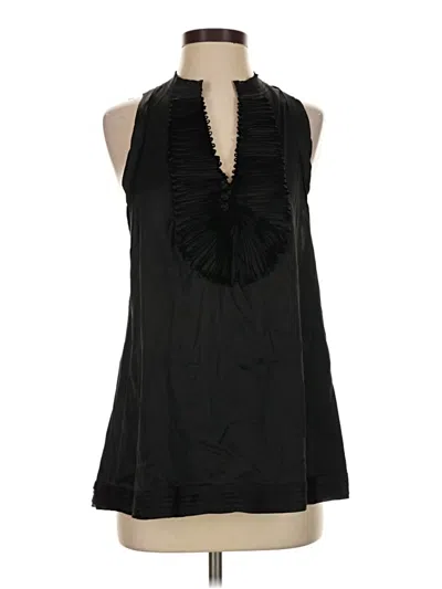 Pre-owned Bcbgmaxazria Sleeveless Silk Top Black Halter Neckline Tops