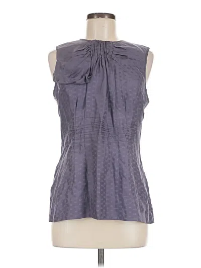 Pre-owned Bcbgmaxazria Sleeveless Silk Top Gray Halter Neckline Tops