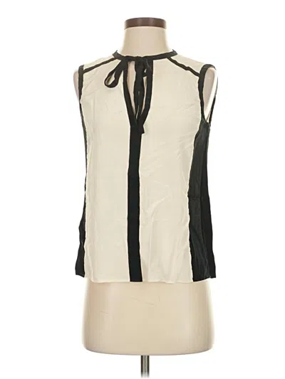 Pre-owned Bcbgmaxazria Sleeveless Silk Top Ivory Halter Neckline Tops