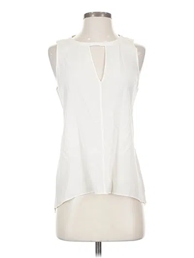 Pre-owned Bcbgmaxazria Sleeveless Silk Top Ivory Halter Neckline Tops In White