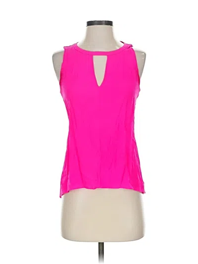 Pre-owned Bcbgmaxazria Sleeveless Silk Top Pink Halter Neckline Tops