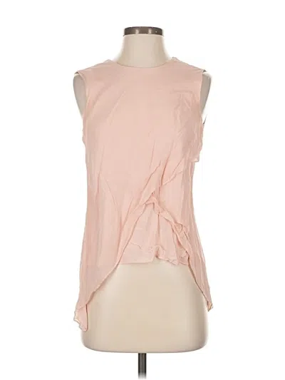 Pre-owned Bcbgmaxazria Sleeveless Silk Top Pink Halter Neckline Tops