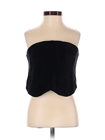 Bcbgmaxazria Sleeveless Top Black Strapless Neckline Tops