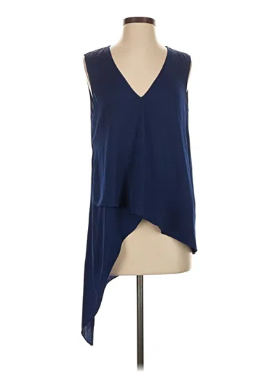 Pre-owned Bcbgmaxazria Sleeveless Top Blue One Shoulder Neckline Tops