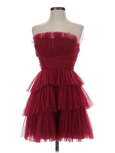 Bcbgmaxazria Sleeveless Top Burgundy Strapless Neckline Tops