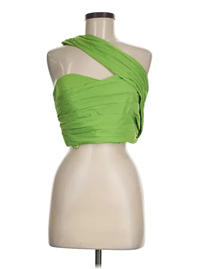 Bcbgmaxazria Sleeveless Top Green One Shoulder Neckline Tops