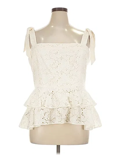 Bcbgmaxazria Sleeveless Top Ivory Strapless Neckline Tops