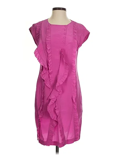 Pre-owned Bcbgmaxazria Sleeveless Top Pink Ruffles Neckline Tops