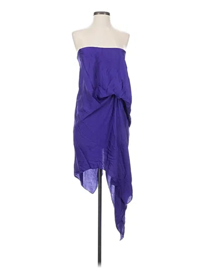 Pre-owned Bcbgmaxazria Sleeveless Top Purple Strapless Neckline Tops