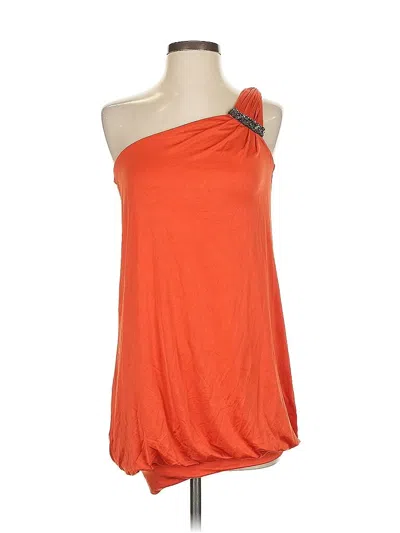 Pre-owned Bcbgmaxazria Sleeveless Top Red One Shoulder Neckline Tops