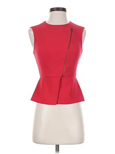 Pre-owned Bcbgmaxazria Sleeveless Top Red Strapless Neckline Tops