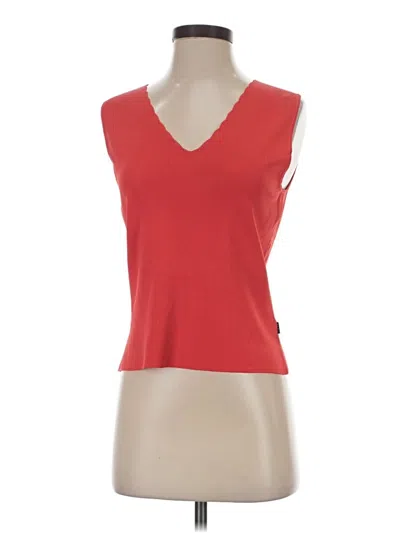 Pre-owned Bcbgmaxazria Sleeveless Top Red V Neck Tops