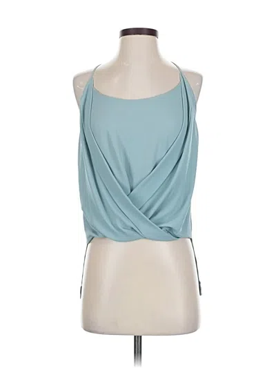 Pre-owned Bcbgmaxazria Sleeveless Top Teal Halter Neckline Tops In Blue