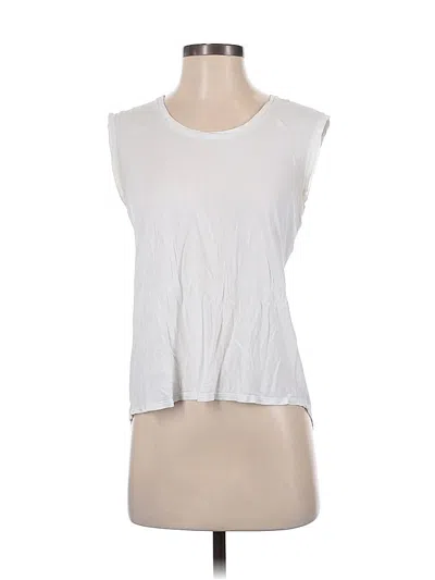 Pre-owned Bcbgmaxazria Sleeveless Top White Scoop Neck Tops
