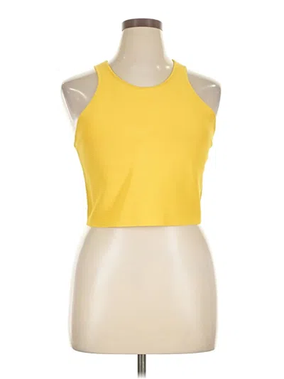 Bcbgmaxazria Sleeveless Top Yellow Halter Neckline Tops
