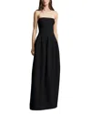 Bcbgmaxazria Solid Structured Gown In Black