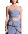 Bcbgmaxazria Solid Suiting Fabric Bustier In Blue