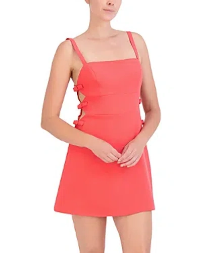 Bcbgmaxazria Square Neck Cut Out Mini Dress In Red