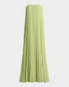 Bcbgmaxazria Strapless Pleated Chiffon Trapeze Gown In Citrine