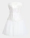 Bcbgmaxazria Sequin Lace Peplum Tulle Dress