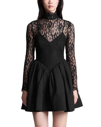 Bcbgmaxazria Stretch Lace Bubble Dress In Black