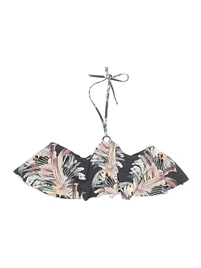 Bcbgmaxazria Swimsuit Top Purple Print Pattern Swimwear In Black