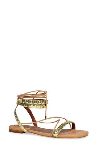 Bcbgmaxazria Tabbi Ankle Wrap Sandal In Palomino/platino