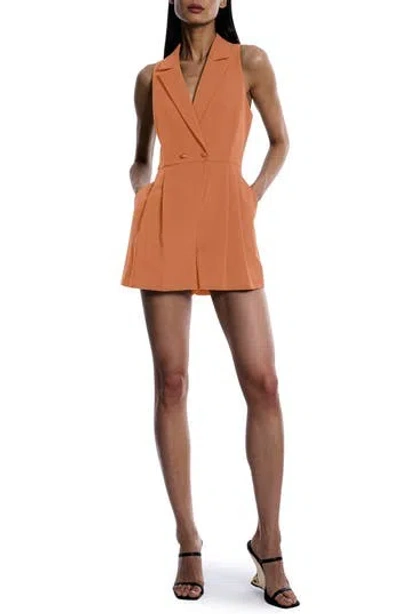 Bcbgmaxazria Tailored Sleeveless Romper In Orange