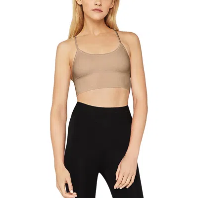 Bcbgmaxazria Tammi Womens Spaghetti Strap Racer Back Sports Bra In Brown