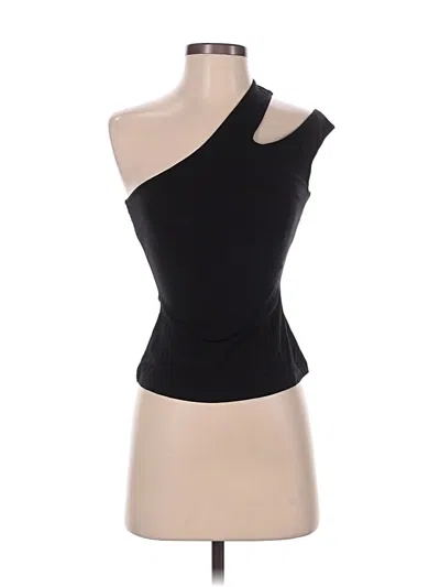 Bcbgmaxazria Tank Top Black One Shoulder Neckline Tops