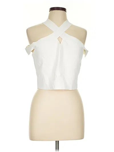 Pre-owned Bcbgmaxazria Tank Top Ivory Halter Neckline Tops In White