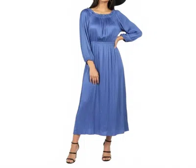 Bcbgmaxazria Thee Quarter Sleeve Ruffle Midi Dress In Wedgewood Blue