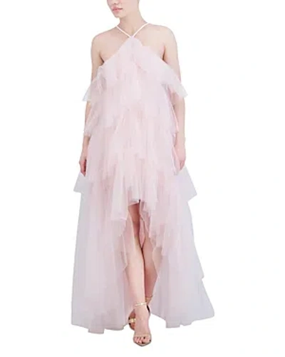 Bcbgmaxazria Tiered Ruffle High Low Dress In Pink