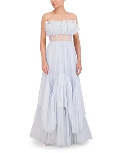 Bcbgmaxazria Tiered Ruffle Maxi Gown In Xenon Blue