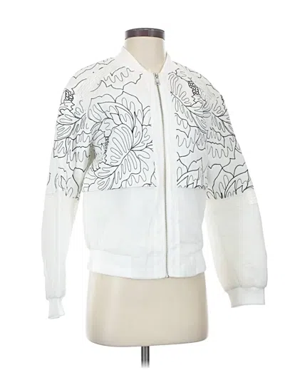Pre-owned Bcbgmaxazria Track Jacket In White