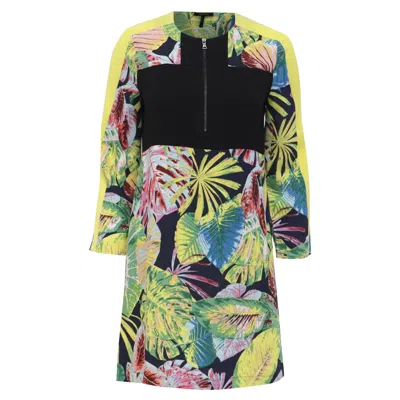 Pre-owned Bcbgmaxazria Tropical-print Mini Dress In Multicolor Viscose