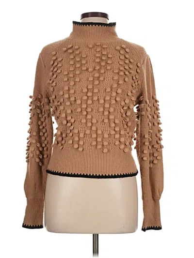 Pre-owned Bcbgmaxazria Turtleneck Sweater In Tan