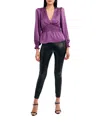 Bcbgmaxazria V-neck Peplum Top In Purple