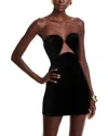 Bcbgmaxazria Velvet Mini Dress In Noir