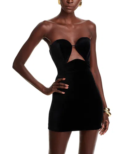 Bcbgmaxazria Velvet Mini Dress In Noir