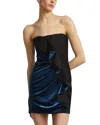 Bcbgmaxazria Velvet Satin Ruffle Dress