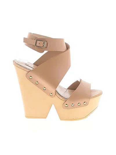 Pre-owned Bcbgmaxazria Wedges In Tan