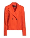 Bcbgmaxazria Woman Blazer Orange Size 10 Linen
