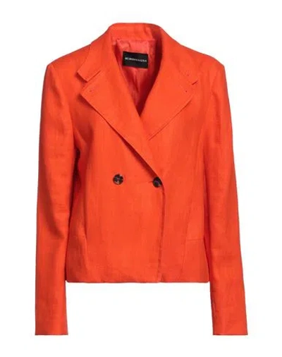 Bcbgmaxazria Woman Blazer Orange Size 10 Linen