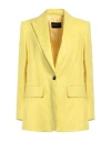 Bcbgmaxazria Woman Blazer Yellow Size 10 Linen In Yellow
