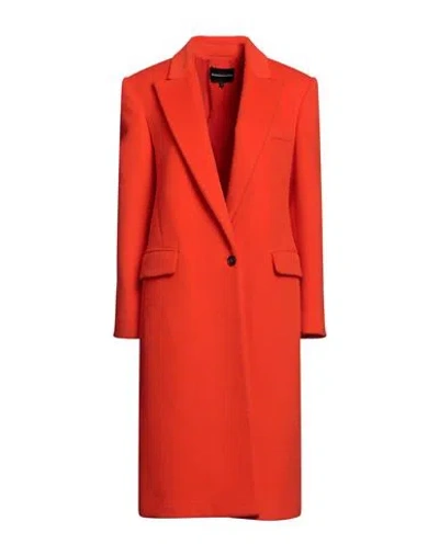 Bcbgmaxazria Woman Coat Orange Size 8 Wool