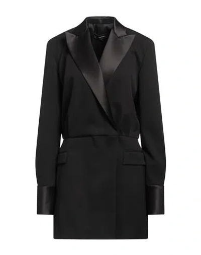 Bcbgmaxazria Woman Mini Dress Black Size 4 Virgin Wool, Elastane