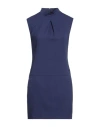 Bcbgmaxazria Woman Mini Dress Navy Size 4 Virgin Wool, Elastane In Navy Blue