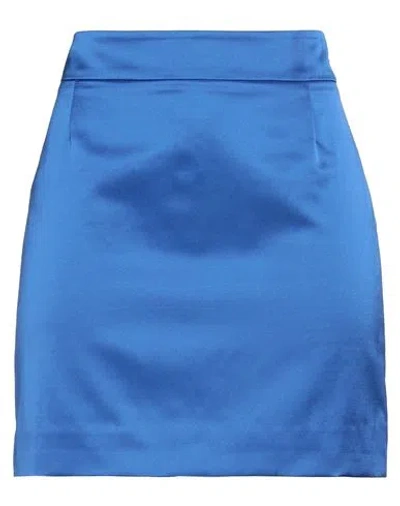 Bcbgmaxazria Woman Mini Skirt Azure Size 4 Viscose, Virgin Wool, Elastane In Blue