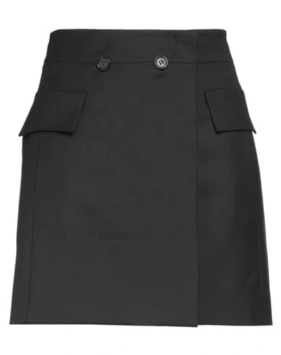 Bcbgmaxazria Woman Mini Skirt Black Size 6 Virgin Wool, Elastane